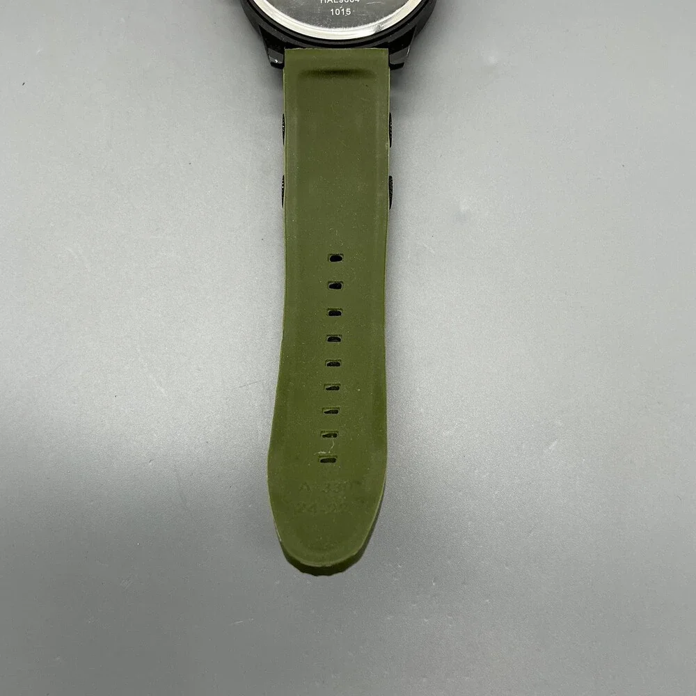 Accutime Halo 5 Guardians Mens Watch 51mm Helmet Green Silicone New Battery